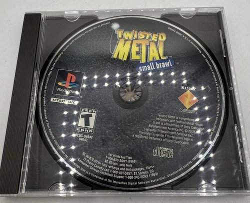 Twisted Metal Small Brawl PlayStation  PS1 PS Game Disc & Back Cover  Tested