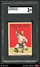1914 Cracker Jack #58 Wally Schang Athletics SGC 3 - VG