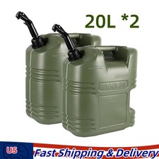 2 PCS 5 Gallon Gas Can 20L Fuel Container Can w/ Visible Stripe Diesel Tank