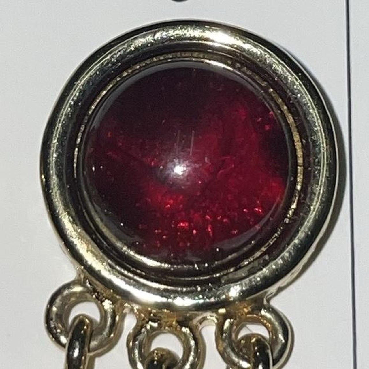 Givenchy Gold and Red Drop Earrings  thumbnail 4