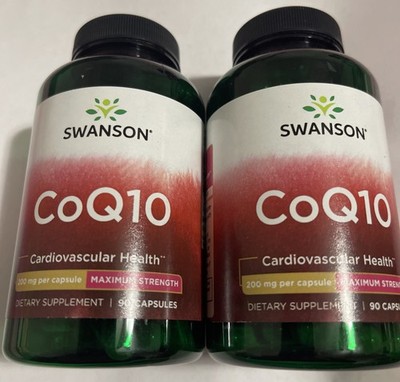 2 Pack, CoQ10 200mg 180 caps (2x90) Q10 C0q Coenzyme Cardiovascular Expiry 7/26