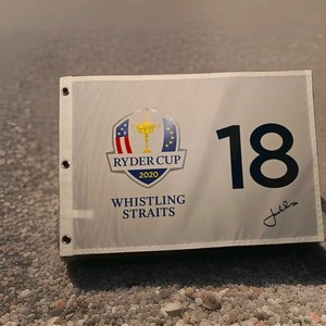 Jordan Spieth 2020 Ryder Cup Autographed Signed Pin Flag