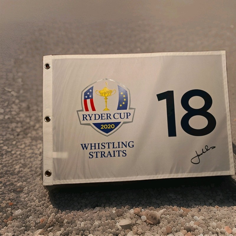 Jordan Spieth 2020 Ryder Cup Autographed Signed Pin Flag