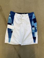 Y2K Vintage Quiksilver Blue Surf Swim Board Shorts Size 34