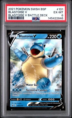 2021 POKEMON SWSH BLACK STAR PROMO BLASTOISE V BATTLE DECK BLASTOISE V PSA 6