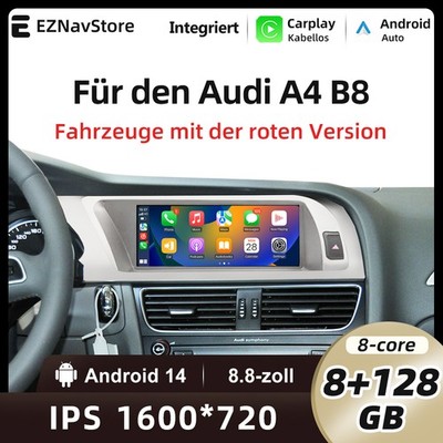 8.8'' Carplay Für Audi CD Changer A4 Rote version Autoradio Navi Bluetooth GPS
