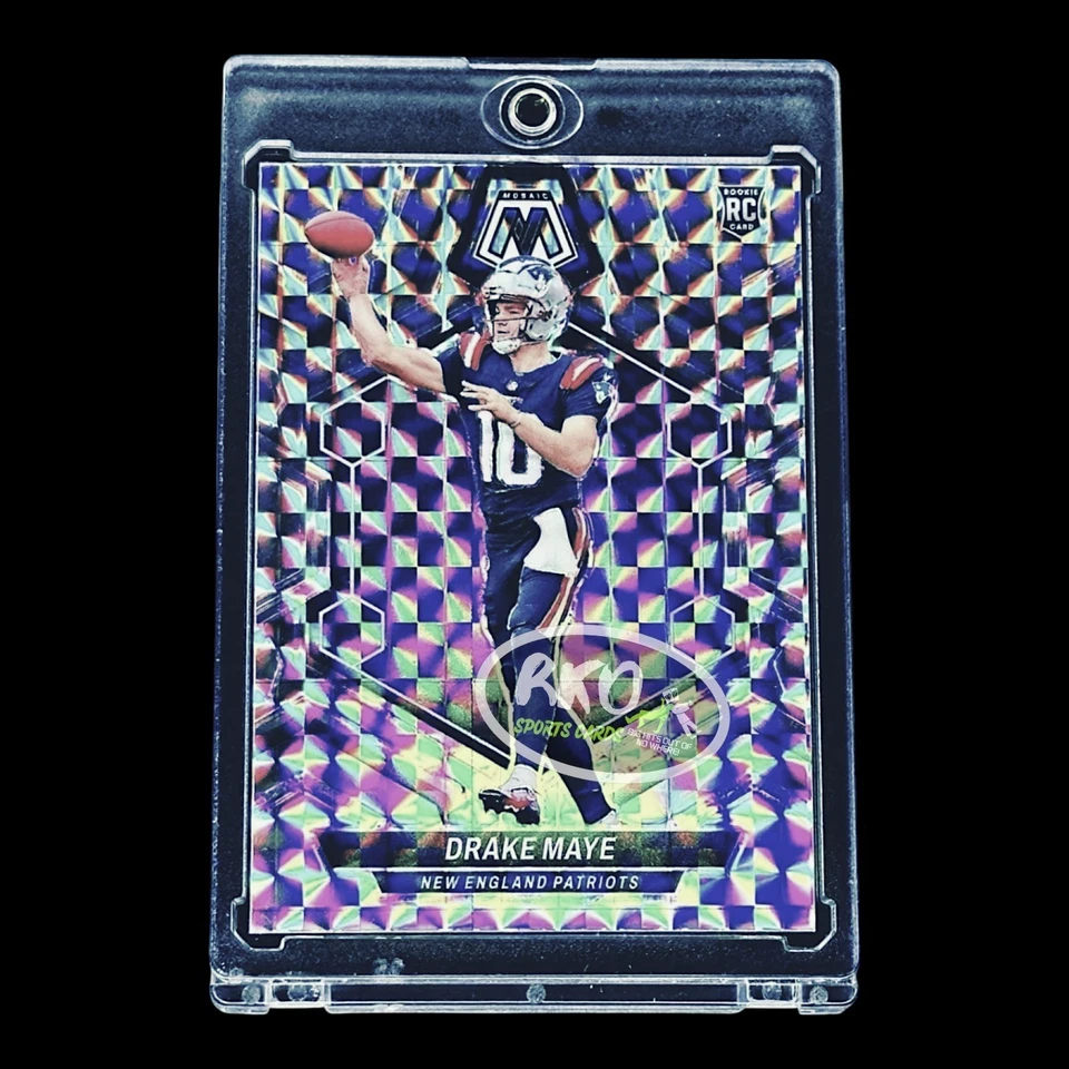 Drake Maye RARE ROOKIE CHROME MOSAIC REFRACTOR INVESTMENT CARD PANINI PATRIOTS - Image 3 of 3