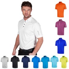 Mens Polo Shirt Golf Top Quick Dry Stretch Island Green Moisture Wick Stitch