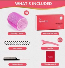 rollers set for volume and Curl The Sparkzz 8 pink rollers  clips comb