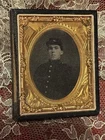 1860s Ambrotype Photograph Of Civil War Union Soldier Union Now And Forever Case