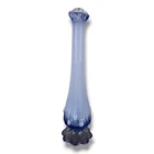 Vintage Fenton Periwinkle Blue Swung Glass 10" Bud Vase Cabbage Rose Pattern