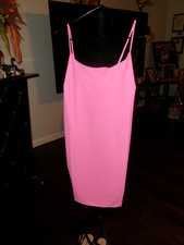 Fashion Nova  Neon Pink Bodycon Sleeveless Spaghetti Strap Mini Club Dress SZ 1X