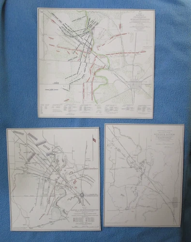 3 1983 Civil War Prints - Maps Of  The Stones River Battlefield Tennessee