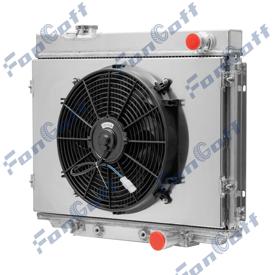 3 Row Radiator+Shroud Fan For 1964-1966 65 Ford Galaxie Small Block 3.7L 4.7L AT Foto 4 de 4