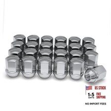 M14x1.5 Lug Nuts for Select GM and CDJR, Solid 1.56" Standard CHROME 24 PACK