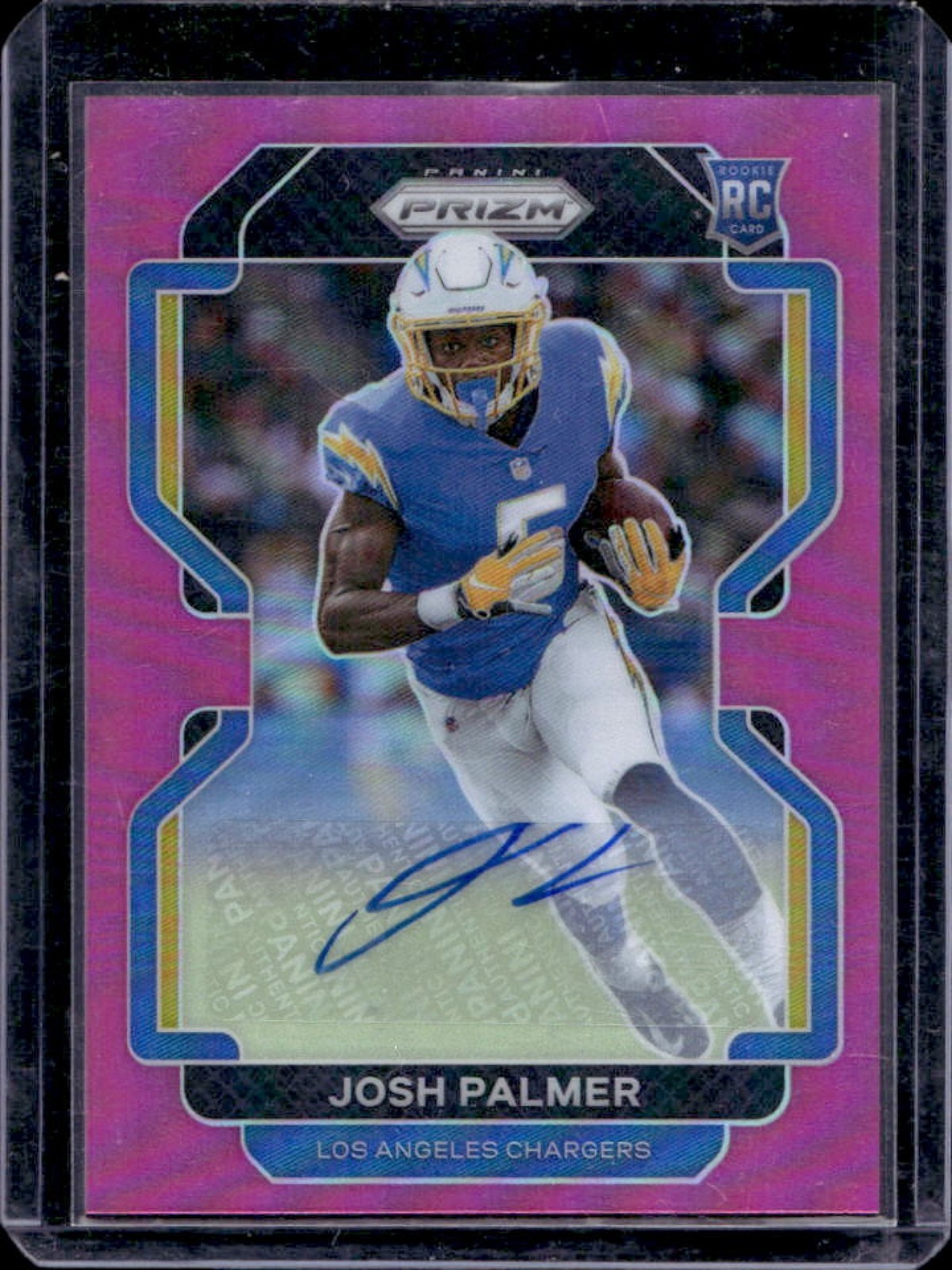 2021 Prizm Josh Palmer Rookie Auto RC Pink Rookie #359 Chargers