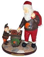 The Memory Company Checkerboard Santa Cleveland Browns Used