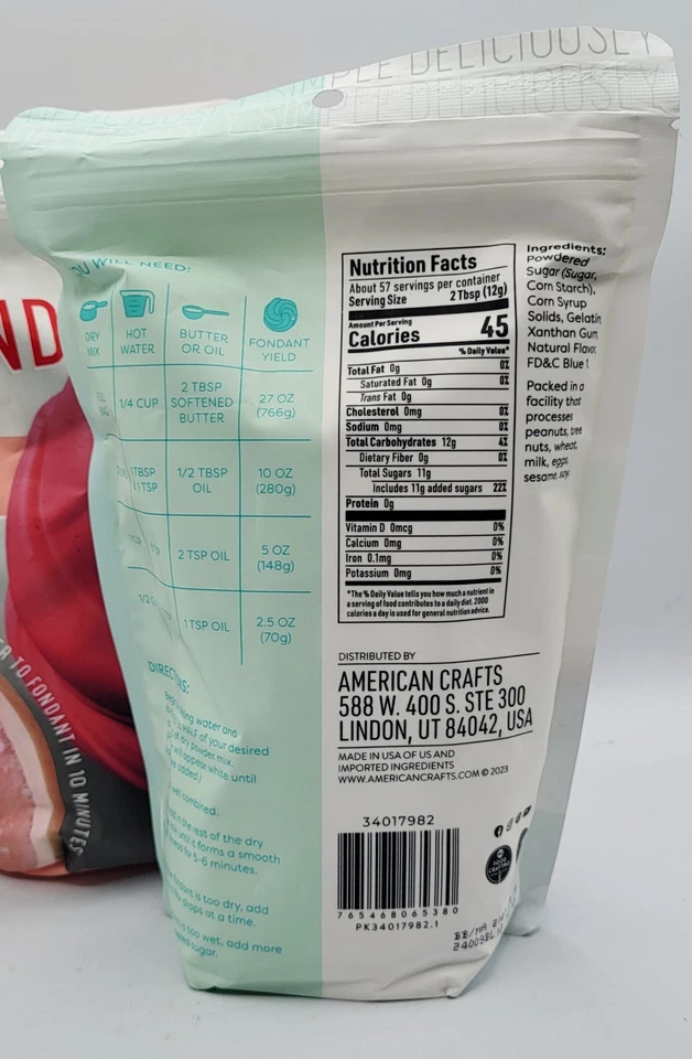 3x Mezcla de fondant Sweetshop 24 oz ea azul brillante, rojo, negro sabor vainilla natural Foto 3 de 4