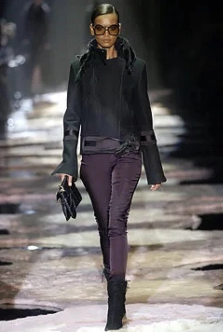 Veste vintage style moto Gucci x Tom Ford noire taille 38 IT (US 2)