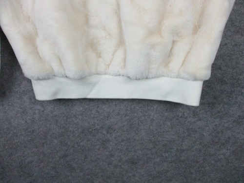 Lost Soul Faux Fur Coat Women Small Off White Cat Oversized Color Block Wool - Picture 17 of 20