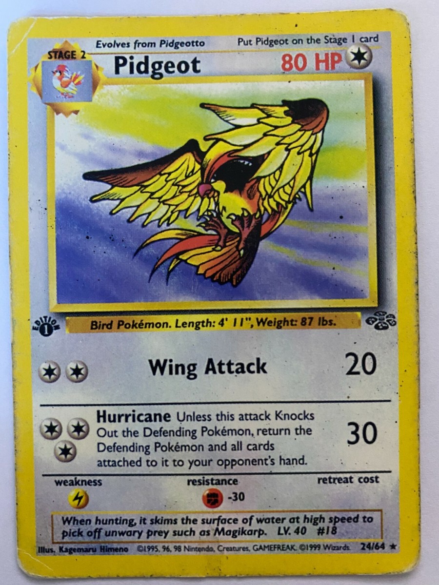 1999 pidgeot pokemon card No. 018 Jungle Set Rare Holo Japanese Vintage 199 [3] Mirror Move Pokemon Jungle Holo Rare Pidgeot