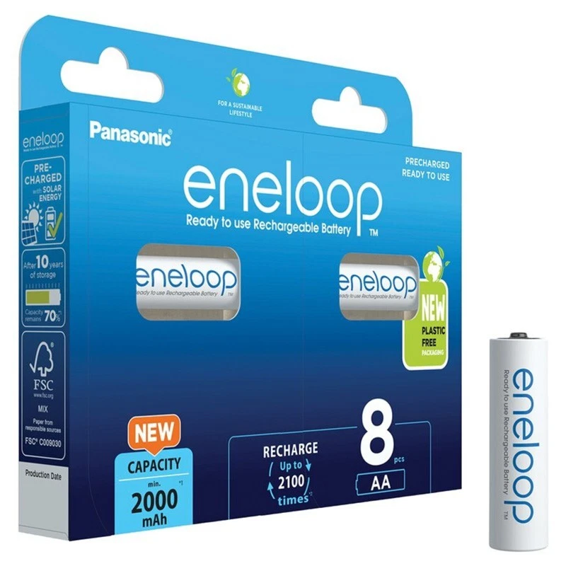 8 x Panasonic Eneloop AA batteries 2000mAh Rechargeable Ni-MH Accu LR6 BK-3MCCE - Image 2 of 4