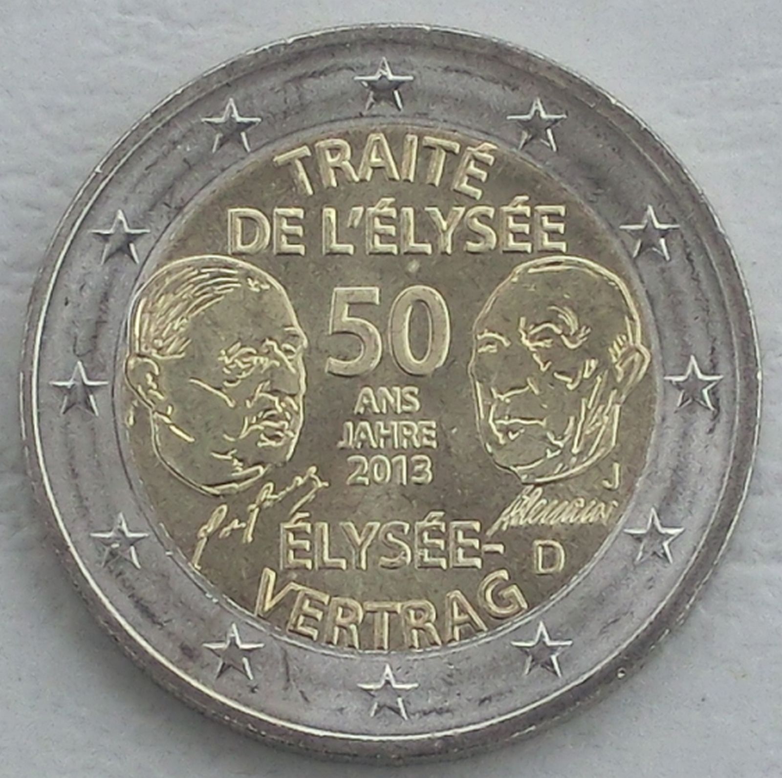 2 Euro Monnaie commémorative Allemagne 2013 Élysée-Vertrag Splendide