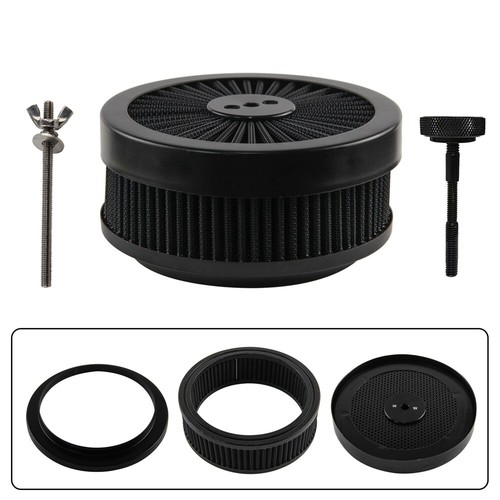 Washable Round 6''X2'' Air Filter Cleaner Kit For 4 Barrel Carburetor V8 Chevy - Picture 3 of 9