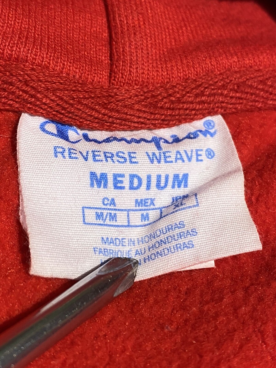 2000s Champion Reverse Weave Embroidered Spell Out Red