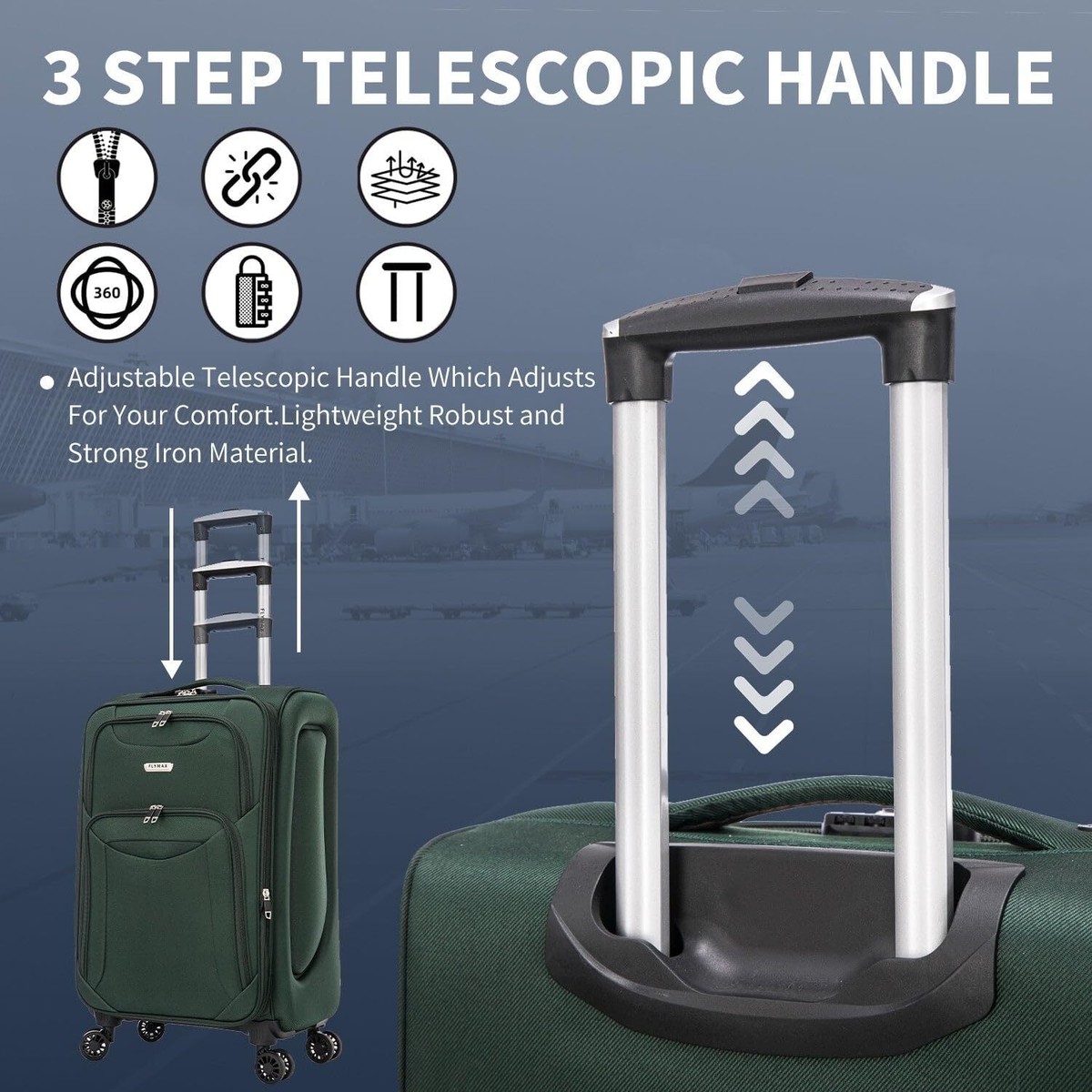 Cabin Bag 55 X 40 X 20 Lightweight Luggage 55X35X20 RYANAIR