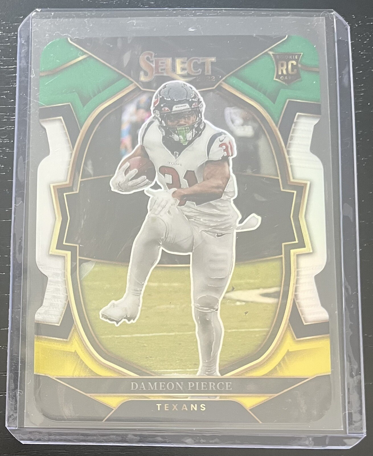 2022 Panini Select Dameon Pierce Green @ Yellow Prizm Die-Cut Rookie RC #47