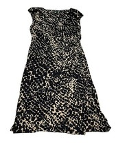 Lauren Ralph Lauren Dress Women’s 12 Ruched Leopard Print Sleeveless Side Slit