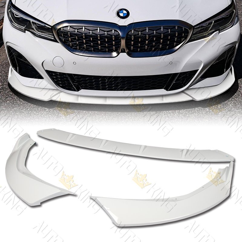 FIT 2019-2022 BMW G20 3-Series M-SPORT 3PCS PAINTED WHITE FRONT BUMPER ...