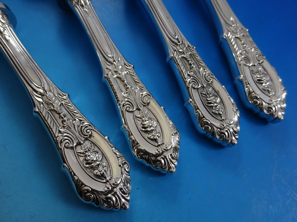 Juego para servir queso Rose Point de Wallace de plata esterlina 4 piezas HHWS personalizado Foto 3 de 3