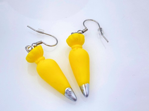 Yellow Frosting Earrings - Funny Food themed jewelry - Gift for Baker - Picture 9 of 10