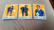 (3) 1970-71 TOPPS HOCKEY GARRY MONAHAN/SELBY/PELYK  MAPLE LEAFS 