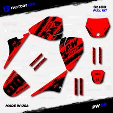 Black & Red Slick Racing Graphics kit fits Yamaha PW80 PW 80 All Years Custom