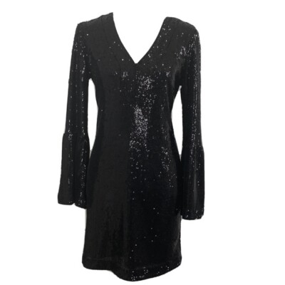 Nanette Lepore Black Sequin Long Sleeve Party Dress Evening Size 4 New | eBay Nanette Lepore Black Sequin Long Sleeve Party Dress Evening Size 4 New | eBay