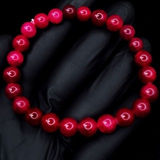 Absolutely Round Shape 112. Cts Pink Ruby Beaded Stretchable Bracelet VK 06 E657