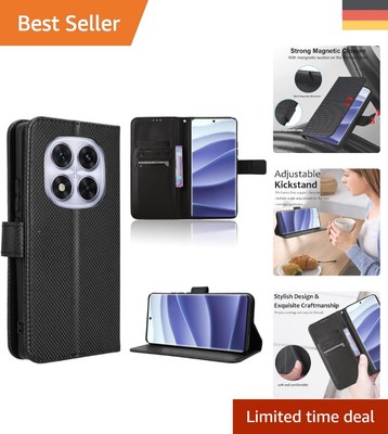 Elegante Kohlefaser Hülle für Xiaomi Redmi Note 14 Pro/Pro Plus 5G - Klappbar