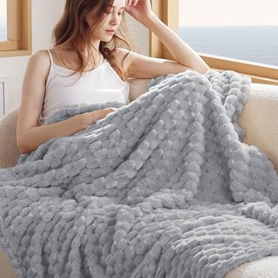  Grey Throw Blanket for Couch, Super Soft Cozy Throw (50'' x 60'') Cloudy Gray