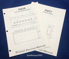 Original McIntosh R606  R607 / Service Manuals