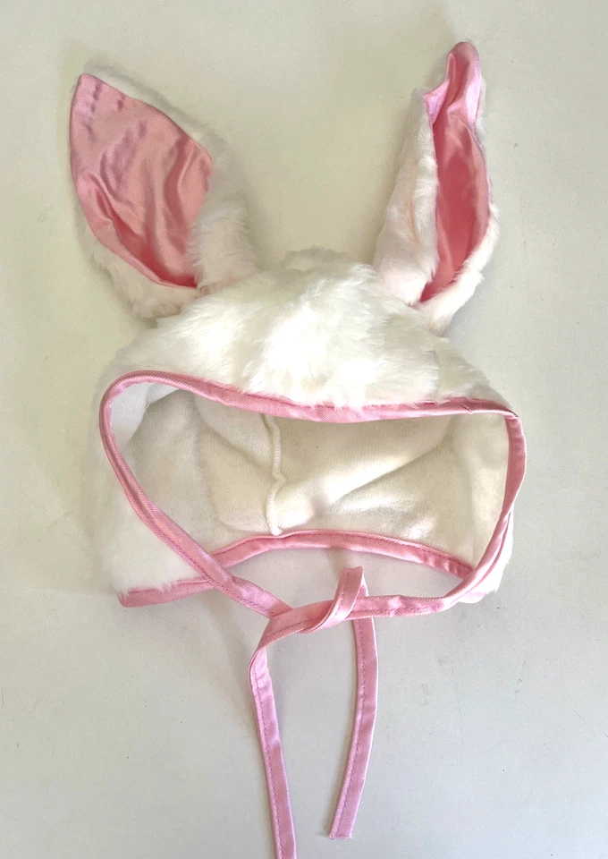 CHARADES Vintage Conejito Blanco y Rosa 2 Piezas Disfraz Una Pieza y Sombrero Talla 0-6 M Foto 4 de 4