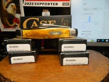 CASE & SONS 4.25" LARGE STOCKMAN ANTIQUE BONE HANDLE 3 STAINLESS BLADES CA-58204