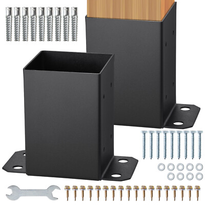 VEVOR 2 Pack 4x4 Post Base Brackets Heavy Duty Wood Post Fence Post Anchor