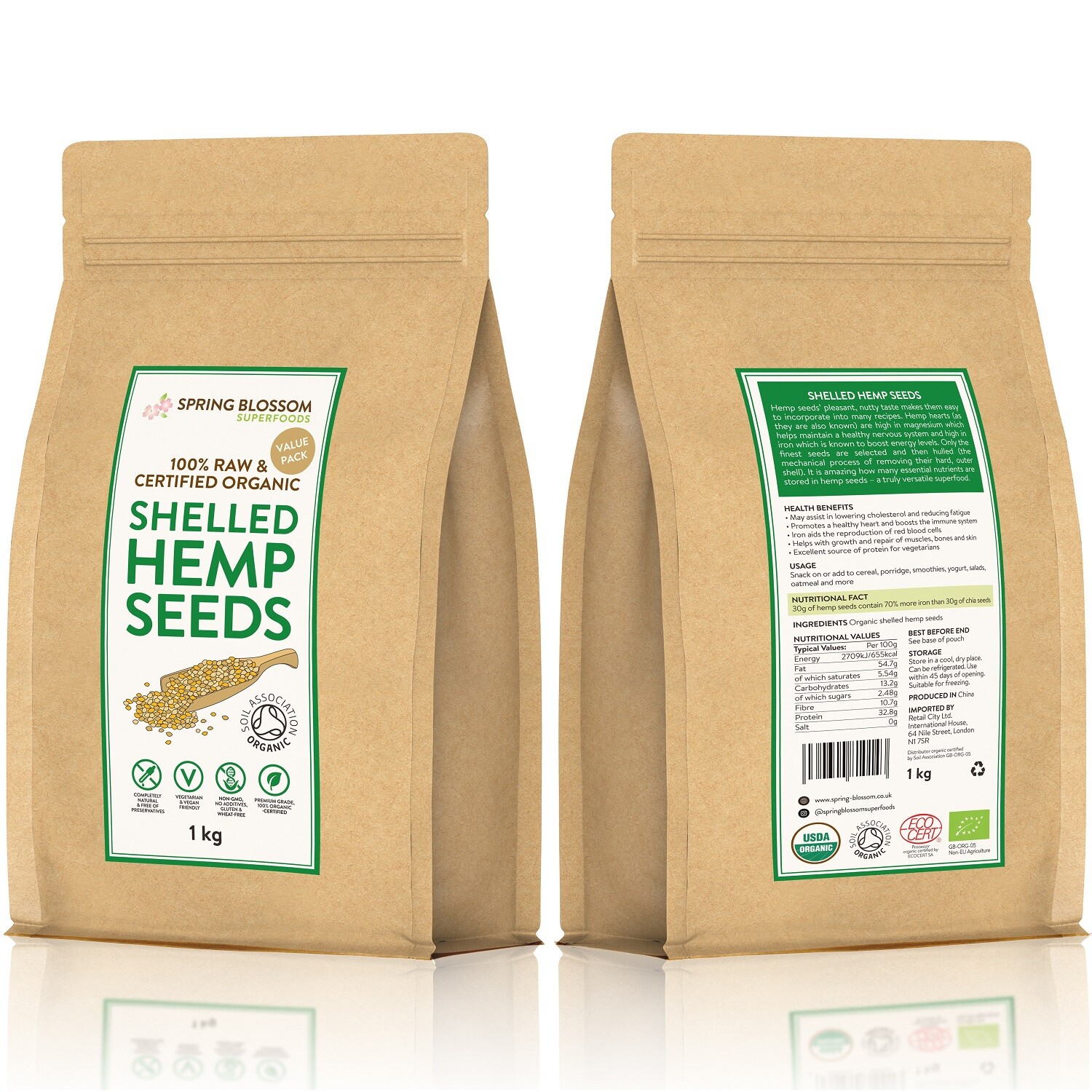 1KG ORGANIC HEMP SEEDS SHELLED/HULLED RAW PREMIUM GRADE HEALTHY VEGAN SUPERFOOD