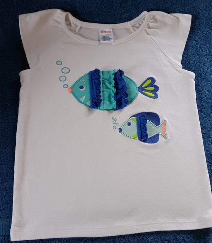Gymboree Girls 7 Save The Seas Fish Tee Shirt Aqua Turtle Fish Shorts Set NWOT - Picture 3 of 14