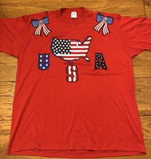 Vintage Single Stitch Jerzees XXL Shirt Made In USA Stars And Steipes Stitched