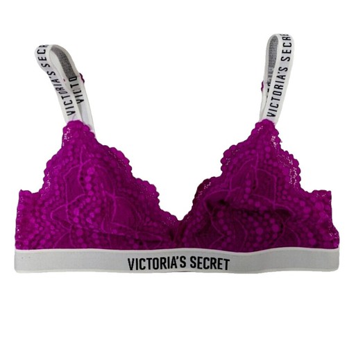 PINK Victorias Secret Large Lightly Lined Bralette Bra Blue Floral