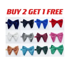 Men Suit Large Oversized Velvet Bow Tie Bowknot Bowtie For Wedding Party Dinner